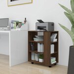 vidaXL Armoire roulante Chêne marron 60x35x75 cm Bois d'ingénierie