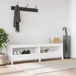 vidaXL Banc d'entrée blanc 160x28x45 cm bois de pin massif