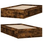 vidaXL Cadre de lit chêne fumé 90x190 cm