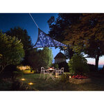 Perel Voile d'ombrage LED intégré Ciel étoilé Triangle 3 6m Bleu foncé