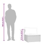 vidaXL Canapé central de jardin avec coussins marron résine tressée