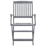 vidaXL Ensemble à manger de jardin 5 Pièces Bois d'acacia massif Gris
