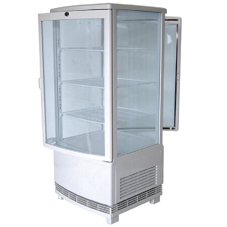 Mini armoire réfrigérée panoramique - 4 niveaux - 86 l - virtus - r600a - acier inoxydable 428x386x1075mm