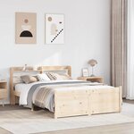 vidaXL Cadre de lit avec tête de lit sans matelas 140x190 cm