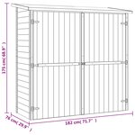 vidaXL Abri à outils de jardin Pinède imprégnée 182x76x175 cm