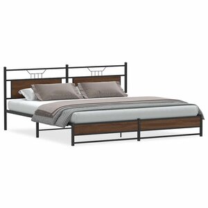 vidaXL Cadre de lit en métal sans matelas chêne marron 200x200 cm