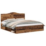 vidaXL Cadre de lit Bois ancien 200 x 200 cm Pin massif