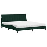 vidaXL Lit avec matelas Hanko vert foncé 180x200 cm velours
