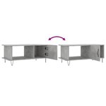 vidaXL Table basse gris béton 90x50x40 cm bois d'ingénierie