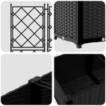 vidaXL jardinière avec treillis 5 Pièces noir 120x120x143 cm