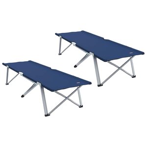 vidaXL Lit de camping pliant 2 Pièces Bleu 62 x 194 x 42 cm Tissu Oxford