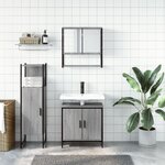 vidaXL Ensemble de meubles de salle de bain 3 Pièces Sonoma gris
