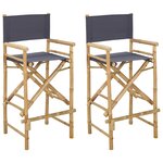 vidaXL Chaise de directeur pliante 2 Pièces Naturel Bambou