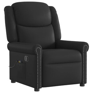 vidaXL Fauteuil de massage Noir Similicuir brillant