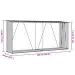 vidaXL Abri de stockage à bois Acier galvanisé 330x84x152cm Anthracite