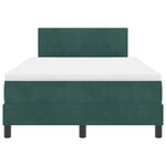 vidaXL Lit à ressorts avec matelas et LED vert foncé 120x200 cm en velours