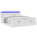 VidaXL Cadre de lit ottoman avec matelas blanc 200x200 cm similicuir