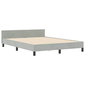 vidaXL Cadre de lit avec tête de lit Gris clair 140 x 190 cm Velours