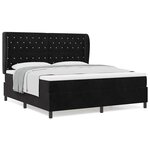 vidaXL Lit à ressorts avec matelas Noir 180 x 200 cm Velours