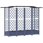 vidaXL Lit Élevé avec Treillis et Toit Gris 203 5 x 40 x 125 cm PP