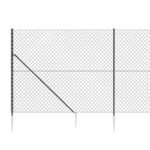 vidaXL Clôture à mailles losangées avec ancrage anthracite 2x25 m