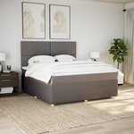 vidaXL Sommier à lattes de lit avec matelas Taupe 180x200 cm Tissu