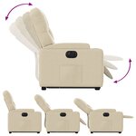 vidaXL Fauteuil inclinable électrique crème tissu
