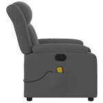 vidaXL Fauteuil inclinable de massage gris foncé tissu