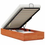 vidaXL Cadre de lit ottoman Brun Ciré 90 x 200 cm Pin massif