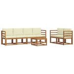 vidaXL Ensemble de canapés d'extérieur 7 pc Naturel et Crème
