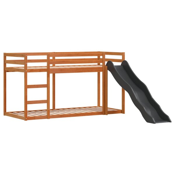 vidaXL Lit superposé avec toboggan et échelle 75x190cm bois pin massif