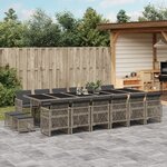 vidaXL Ensemble à manger de jardin 17 Pièces et coussins résine tressée
