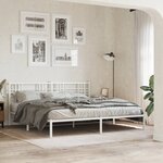 vidaXL Cadre de lit métal sans matelas et tête de lit blanc 200x200 cm