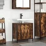 vidaXL Meuble de salle de bain lavabo chêne fumé 60x34 5x60 cm