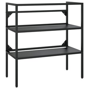 vidaXL Cadre de lavabo de salle de bain Noir 79x38x83 cm Fer