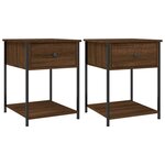 vidaXL Tables de chevet 2 Pièces chêne marron 44x45x58 cm bois ingénierie