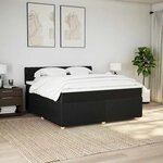 vidaXL Sommier à lattes de lit avec matelas Noir 180x200 cm Tissu