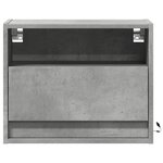 vidaXL Table de chevet murale avec lumières LED gris béton