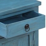 vidaXL Table de chevet Bois de manguier massif 40x30x50 cm Bleu