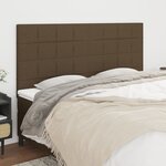 vidaXL Tête de lit marron foncé 200 x 5 x 118/128 cm Tissu