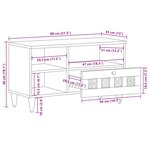 vidaXL Meuble TV Naturel 80 x 33 x 46 cm Bois de mangue massif