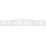 vidaXL Paniers à gabions arqués 3 Pièces 400x30x40/60 cm Fer galvanisé