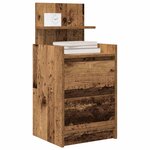 vidaXL Table de chevet avec 2 tiroirs vieux bois 38x34x80 cm