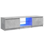 vidaXL Meuble TV avec lumières LED gris béton 140x40x36 cm