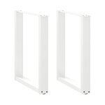 vidaXL Pieds de table à manger en U 2 pièces Blanc 70 x (72-73) cm Acier