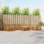 vidaXL Ensemble de canapés d'extérieur 9 Pièces Naturel