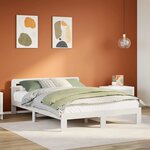vidaXL Cadre de lit sans matelas blanc 160x200 cm bois de pin massif