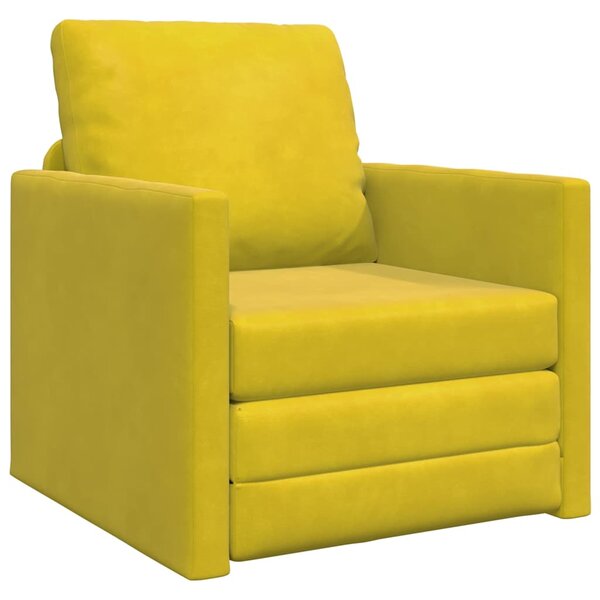 vidaXL Canapé-lit avec coussin Jaune foncé 74 x 77 x 81 cm Velours