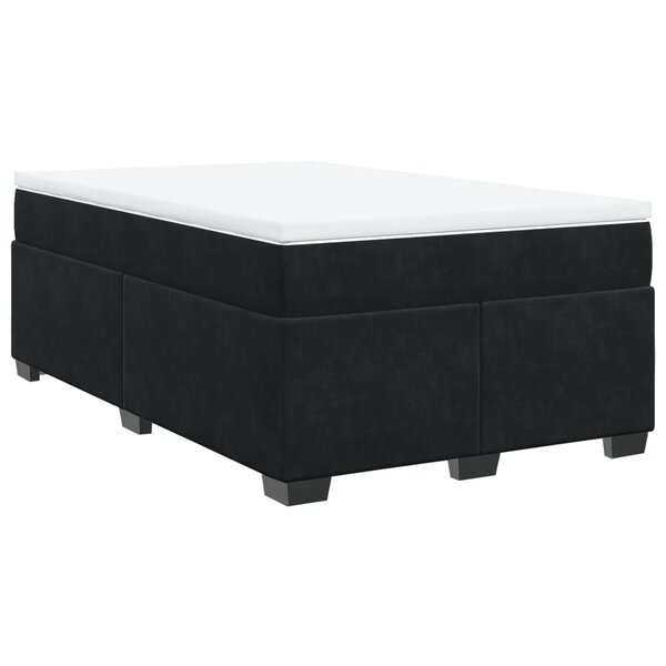 vidaXL Sommier à lattes de lit avec matelas noir 120x190 cm velours