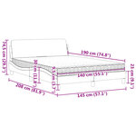 vidaXL Lit avec matelas Dover gris clair 140x190 cm velours